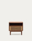 Comodino Elan in impiallacciatura e legno massello in noce corda 51x45cm