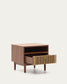 Comodino Elan in impiallacciatura e legno massello in noce corda 51x45cm