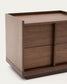Comodino Onix 2 cassetti impiallacciatura in noce finitura scura 60 x 47cm