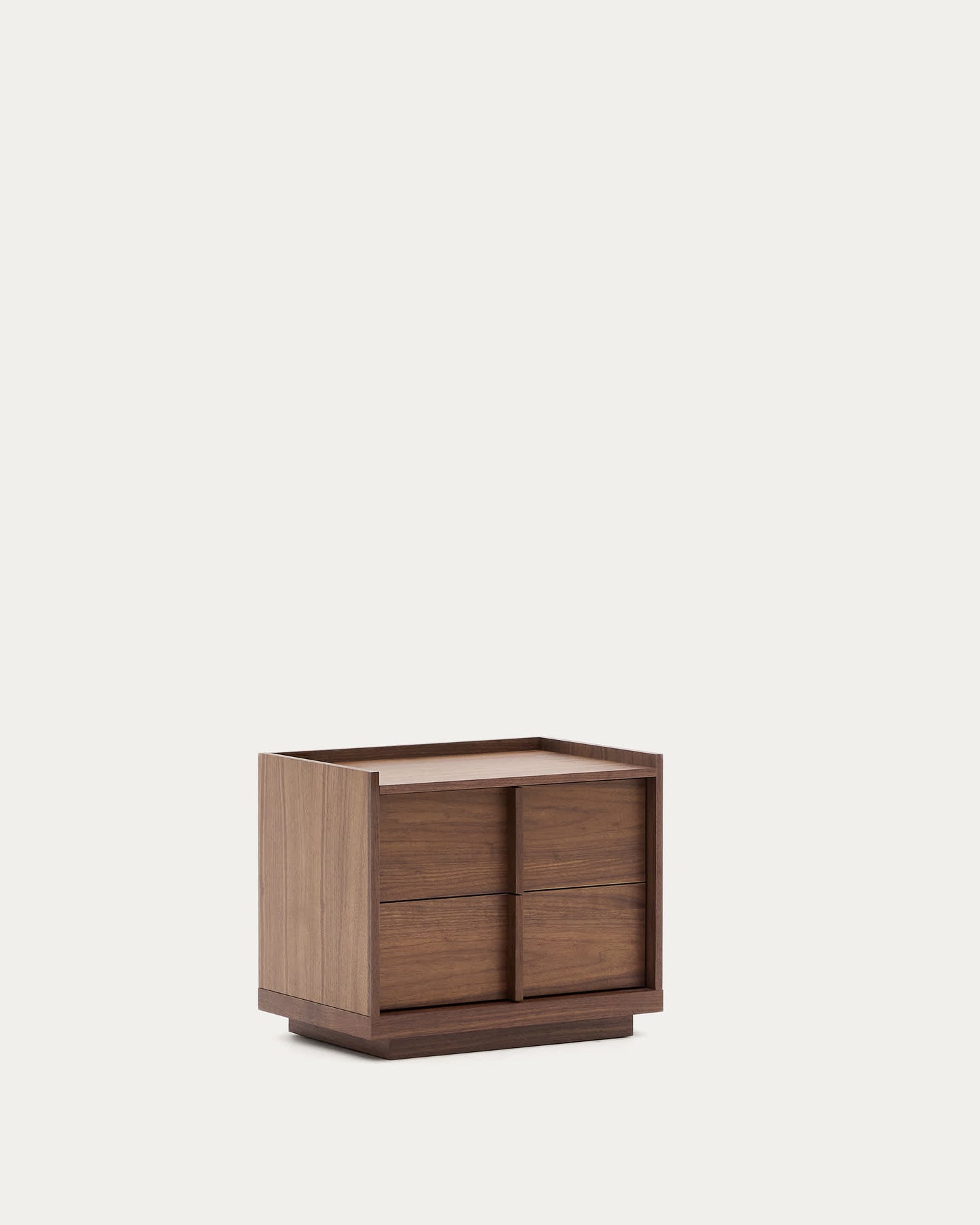 Comodino Onix 2 cassetti impiallacciatura in noce finitura scura 60 x 47cm