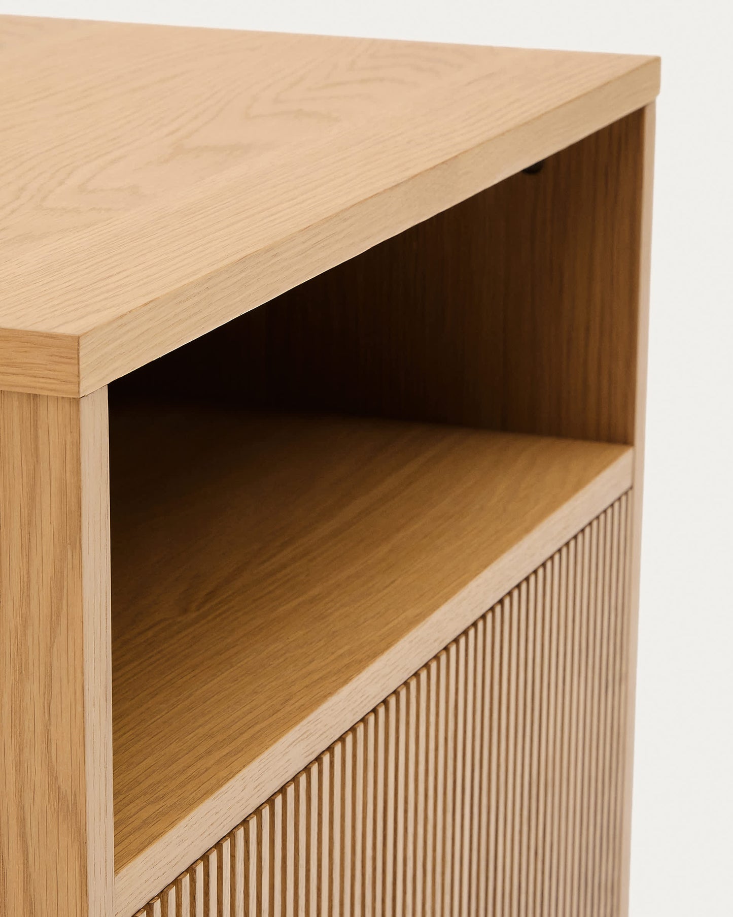Comodino Helvine 1 cassetto impiallacciatura in rovere 60 x 52 cm
