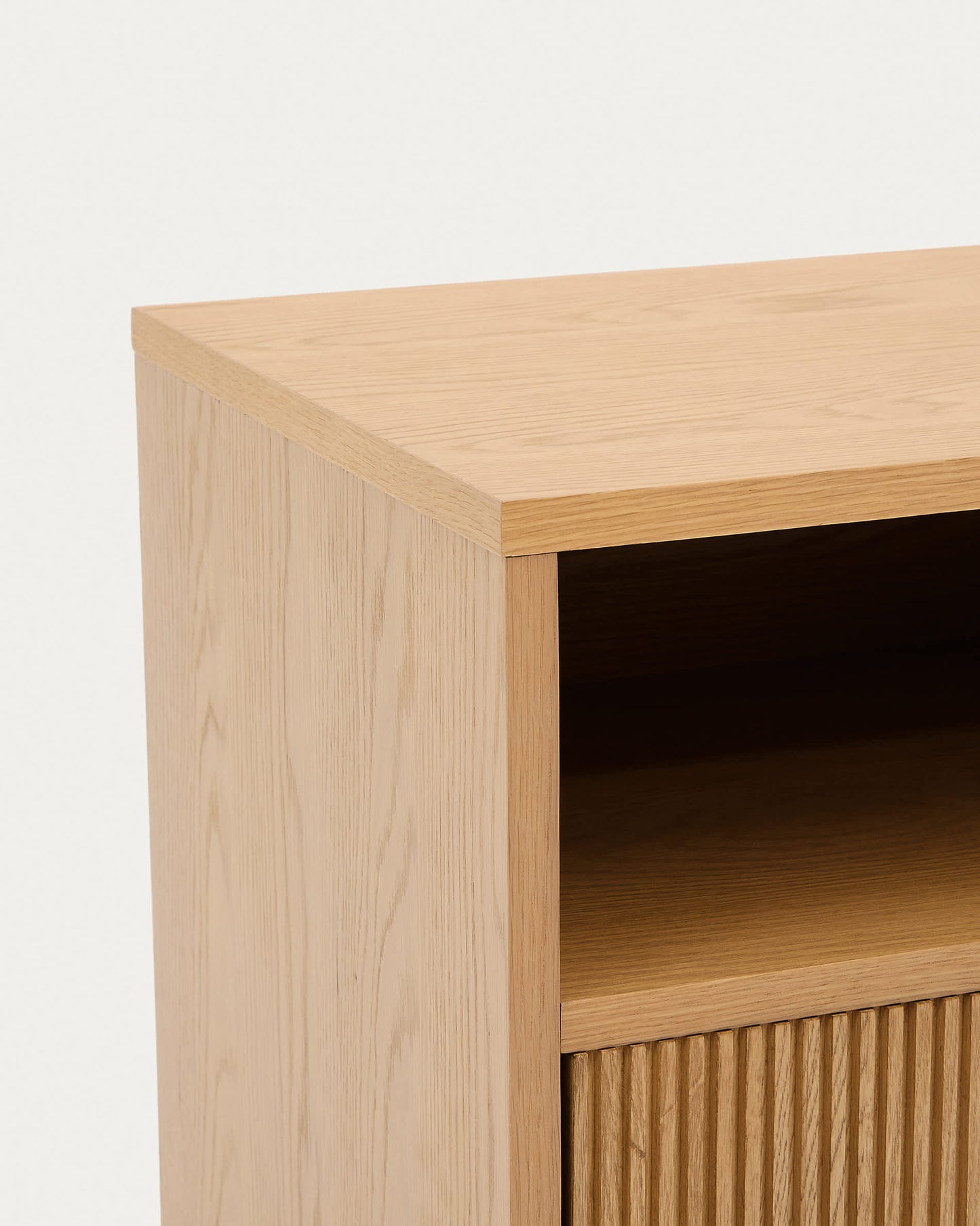 Comodino Helvine 1 cassetto impiallacciatura in rovere 60 x 52 cm