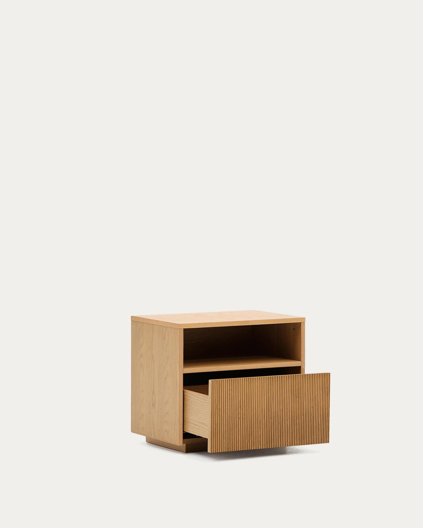 Comodino Helvine 1 cassetto impiallacciatura in rovere 60 x 52 cm