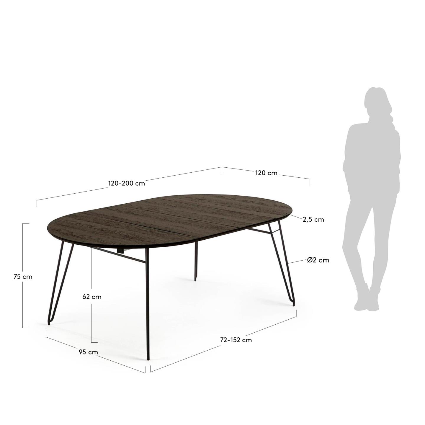 Tavolo allungabile Milian Ø 120 (200) cm