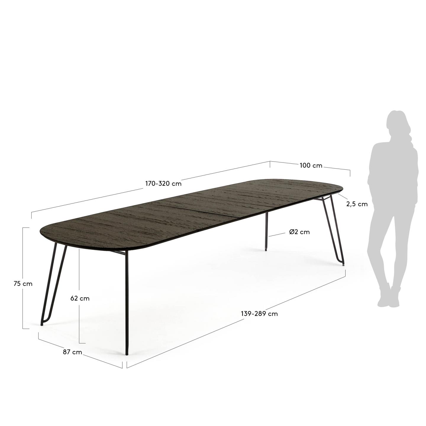 Tavolo allungabile Milian 170 (320) x 100 cm