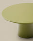 Tavolino da salotto Albanella in cemento con finitura verde lucido Ø 110 cm