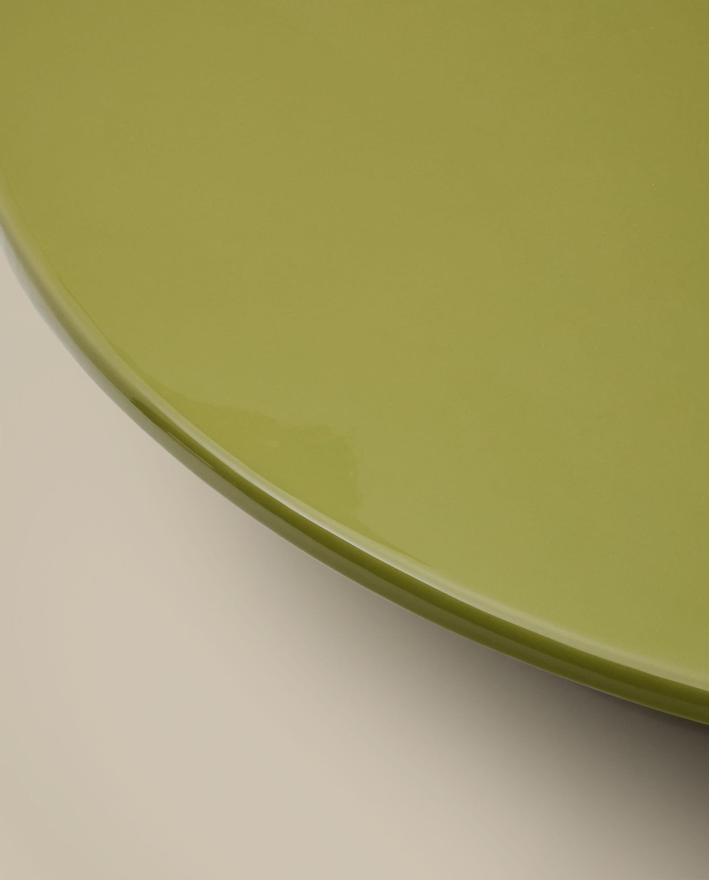 Tavolino da salotto Albanella in cemento con finitura verde lucido Ø 110 cm