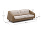 Divano Meria a 3 posti in rattan sintetico e gambe in legno massiccio di acacia 208 cm