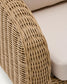 Divano Meria a 3 posti in rattan sintetico e gambe in legno massiccio di acacia 208 cm