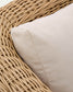 Divano Meria a 3 posti in rattan sintetico e gambe in legno massiccio di acacia 208 cm