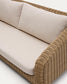 Divano Meria a 3 posti in rattan sintetico e gambe in legno massiccio di acacia 208 cm