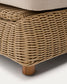 Lettino doppio Meria in rattan sintetico e gambe in legno massiccio di acacia