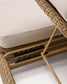 Lettino doppio Meria in rattan sintetico e gambe in legno massiccio di acacia