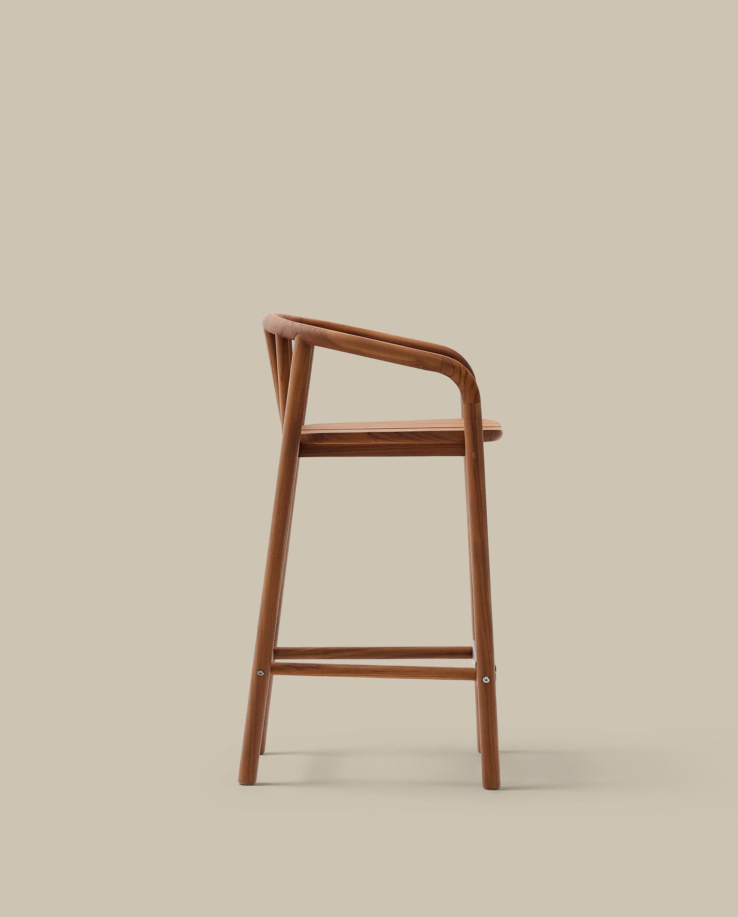 Sgabello da esterno Turqueta in legno massiccio di teak FSC al 100%, altezza 65 cm