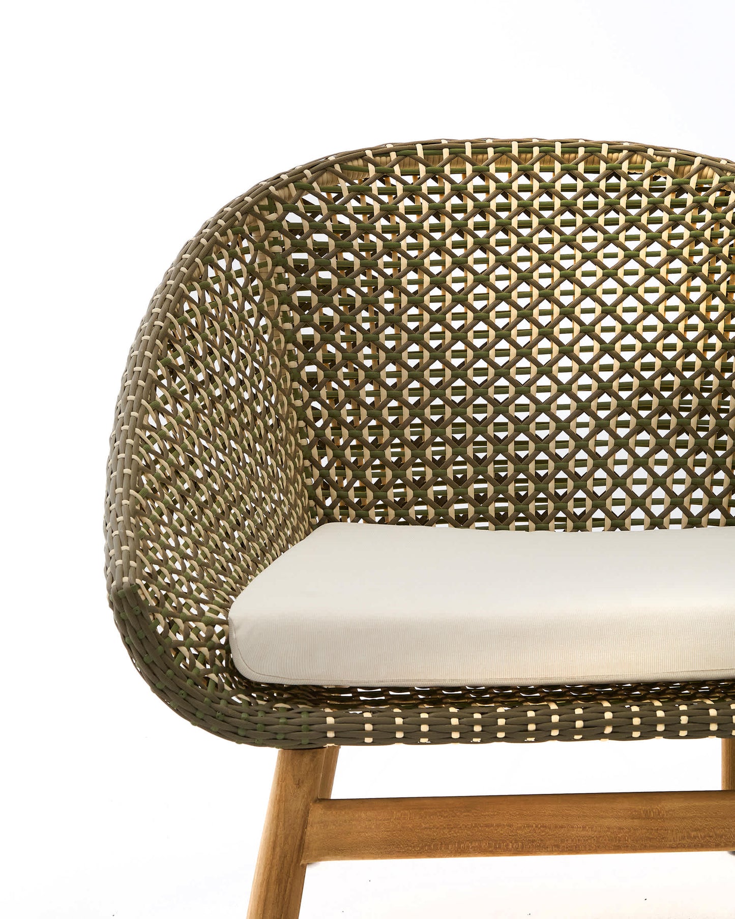 Poltrona Olbia in rattan sintetico e legno massiccio teak