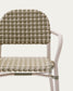 Sedia impilabile Tuccia in alluminio e rattan sintetico verde e beige