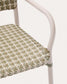 Sedia impilabile Tuccia in alluminio e rattan sintetico verde e beige