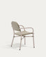 Sedia impilabile Tuccia in alluminio e rattan sintetico verde e beige