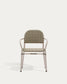 Sedia impilabile Tuccia in alluminio e rattan sintetico verde e beige