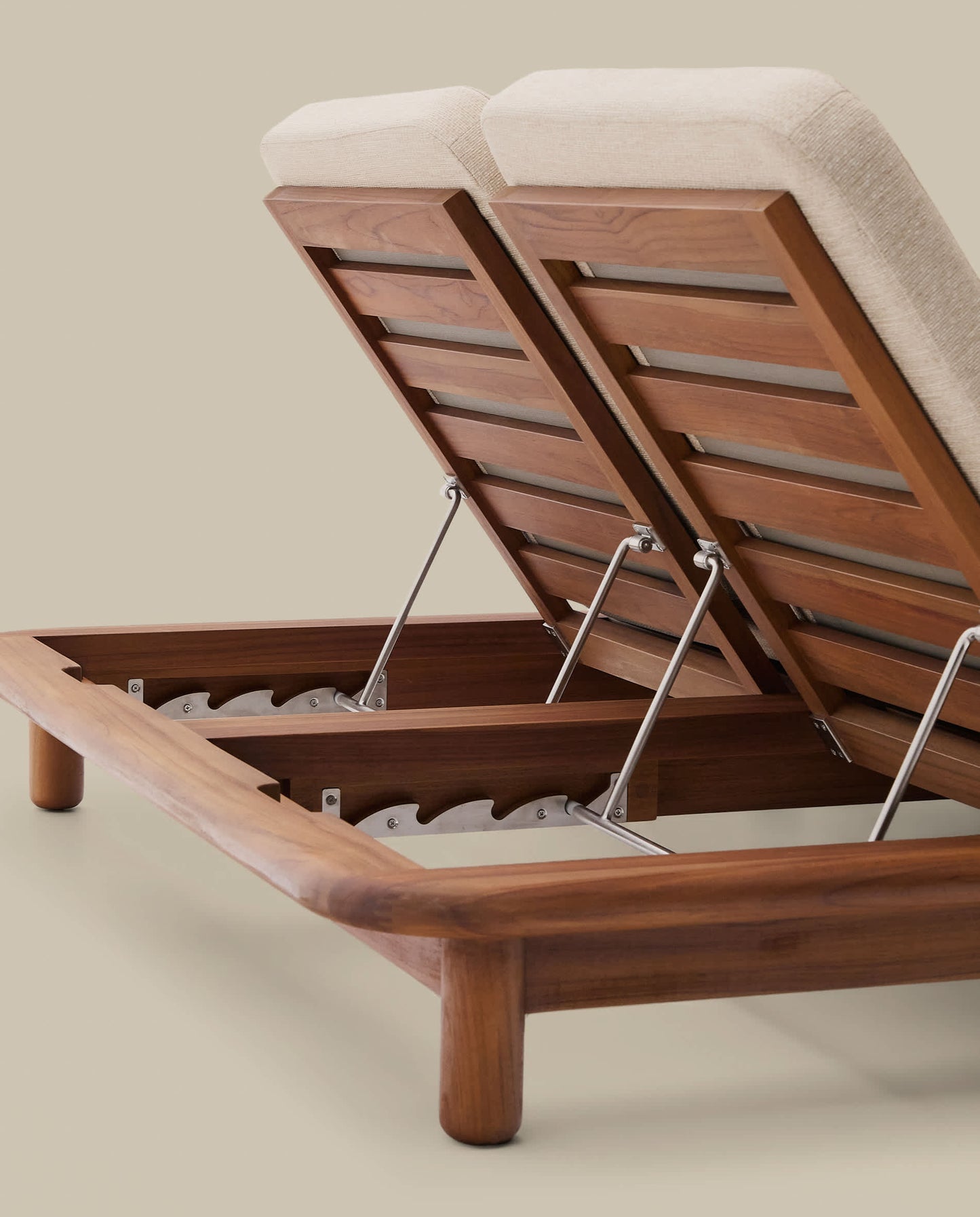 Lettino doppio Turqueta in legno massiccio di teak