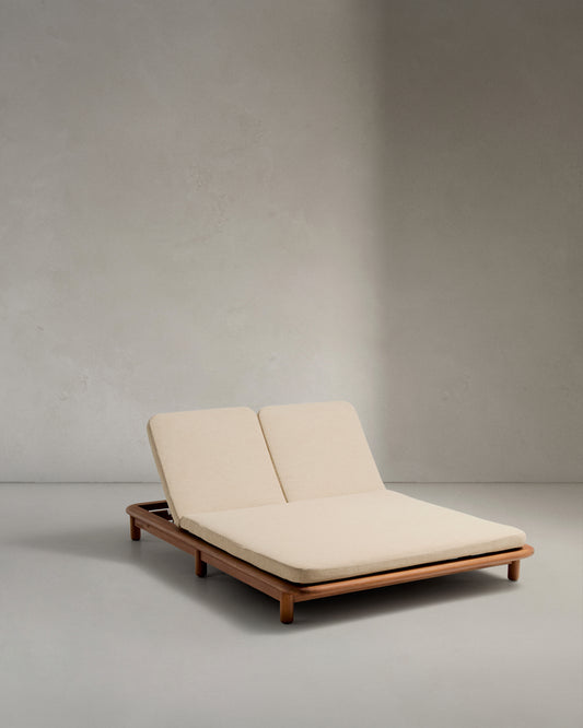 Lettino doppio Turqueta in legno massiccio di teak