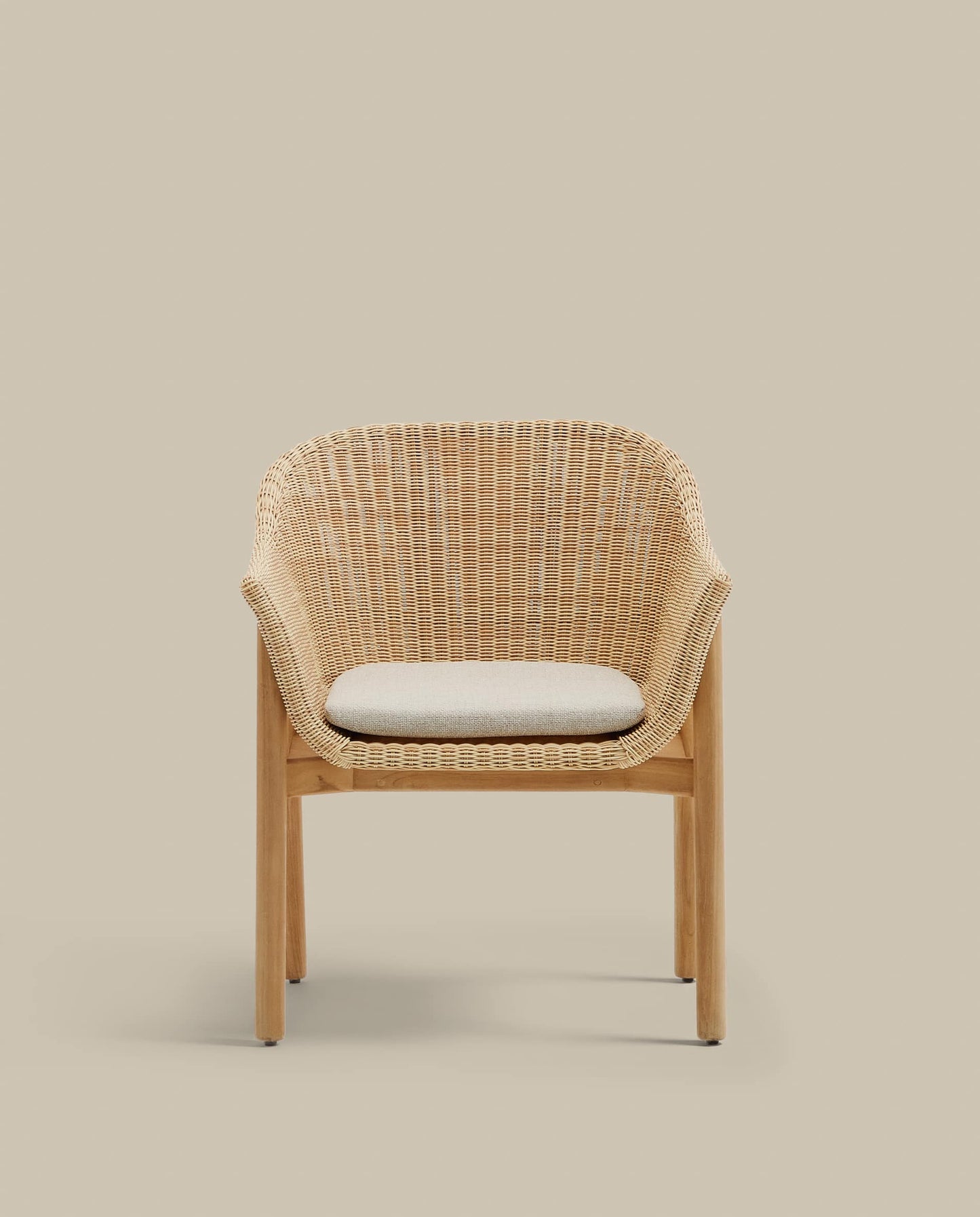 Sedia Galea in legno massello di teak e rattan sintetico FSC 100%