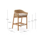 Sgabello Galea in legno massello di teak e rattan sintetico da 75 cm FSC 100%