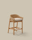 Sgabello Galea in legno massello di teak e rattan sintetico da 75 cm FSC 100%