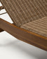 Lettino Itani in legno d'acacia massiccio e rattan sintetico