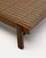 Lettino Itani in legno d'acacia massiccio e rattan sintetico