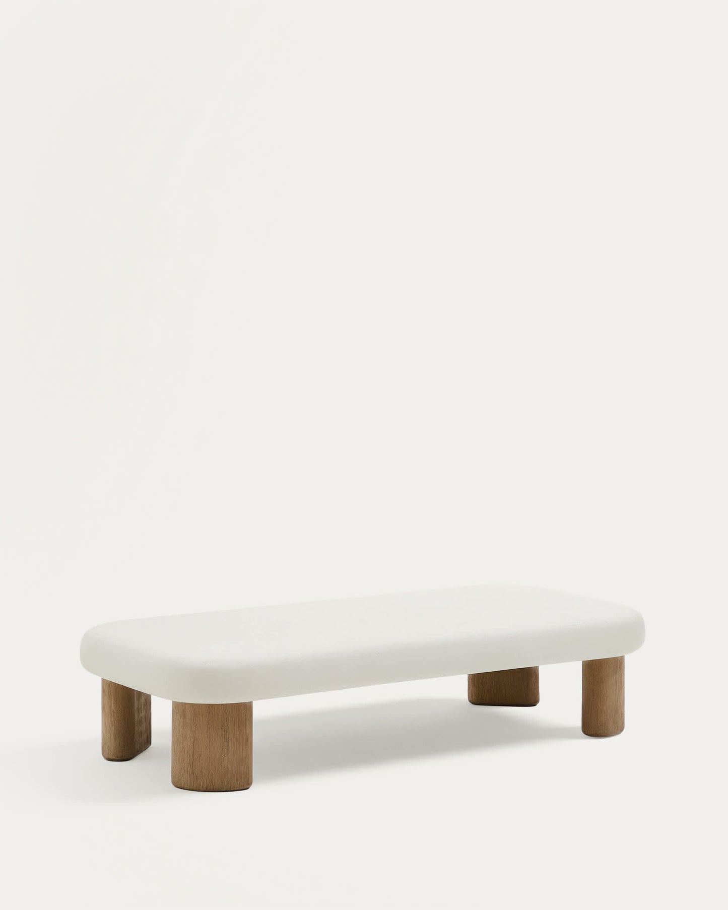 Tavolino da salotto Labra in cemento e legno d'acacia 140 x 70 cm
