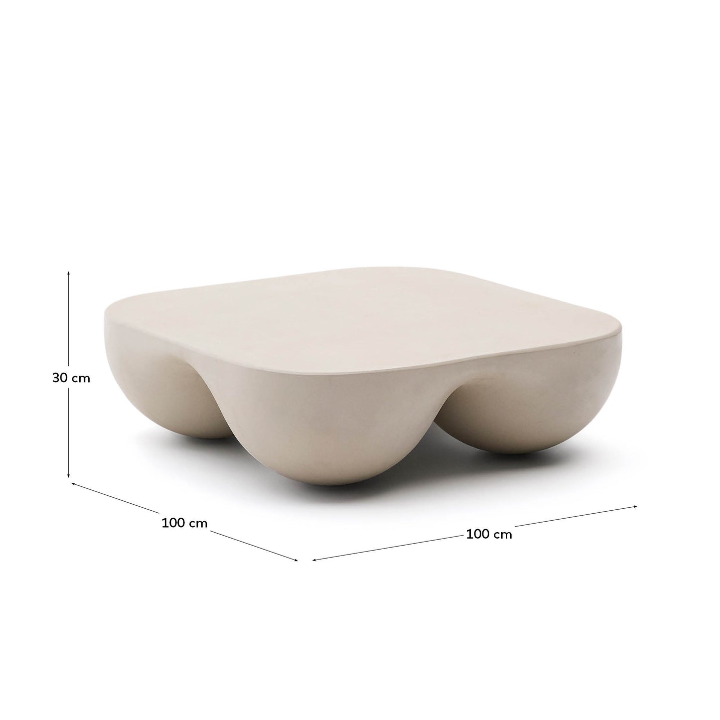 Tavolino da salotto Colba in polystone 100 x 100 cm