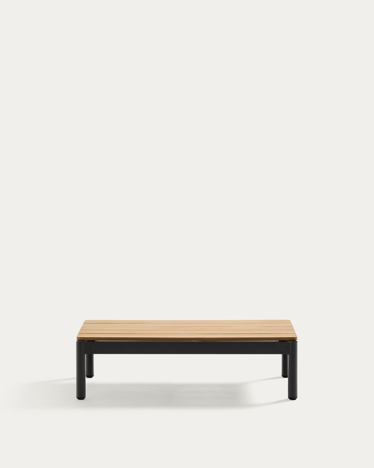 Tavolino da centro Sorells in alluminio grigio e legno di teak 52,4 x 91 cm FSC 100%