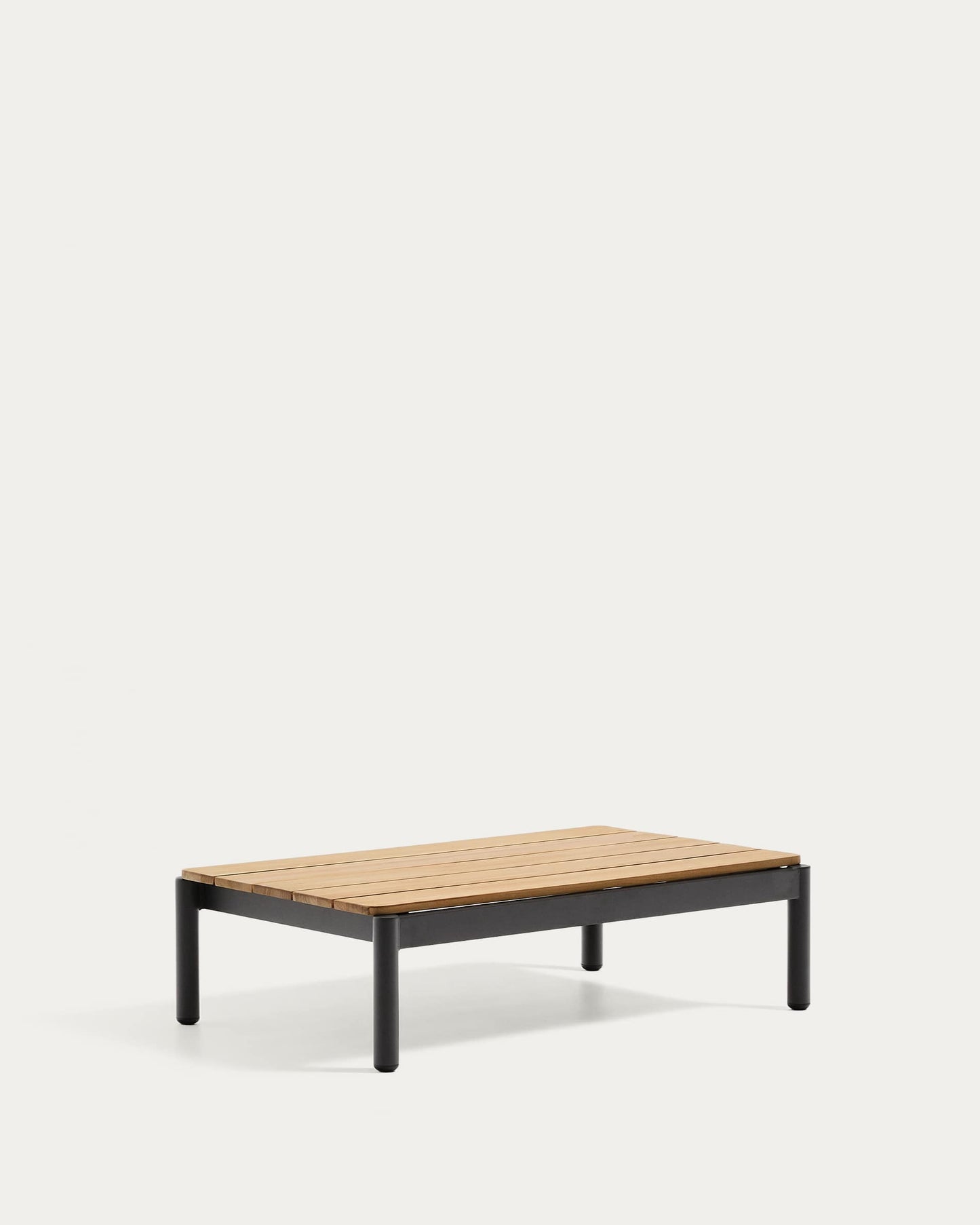 Tavolino da centro Sorells in alluminio grigio e legno di teak 52,4 x 91 cm FSC 100%