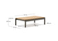 Tavolino da centro Sorells in alluminio verde e legno di teak 52,4 x 91 cm FSC 100%