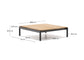 Tavolino da centro Sorells in alluminio grigio e legno di teak 89 x 91 cm FSC 100%