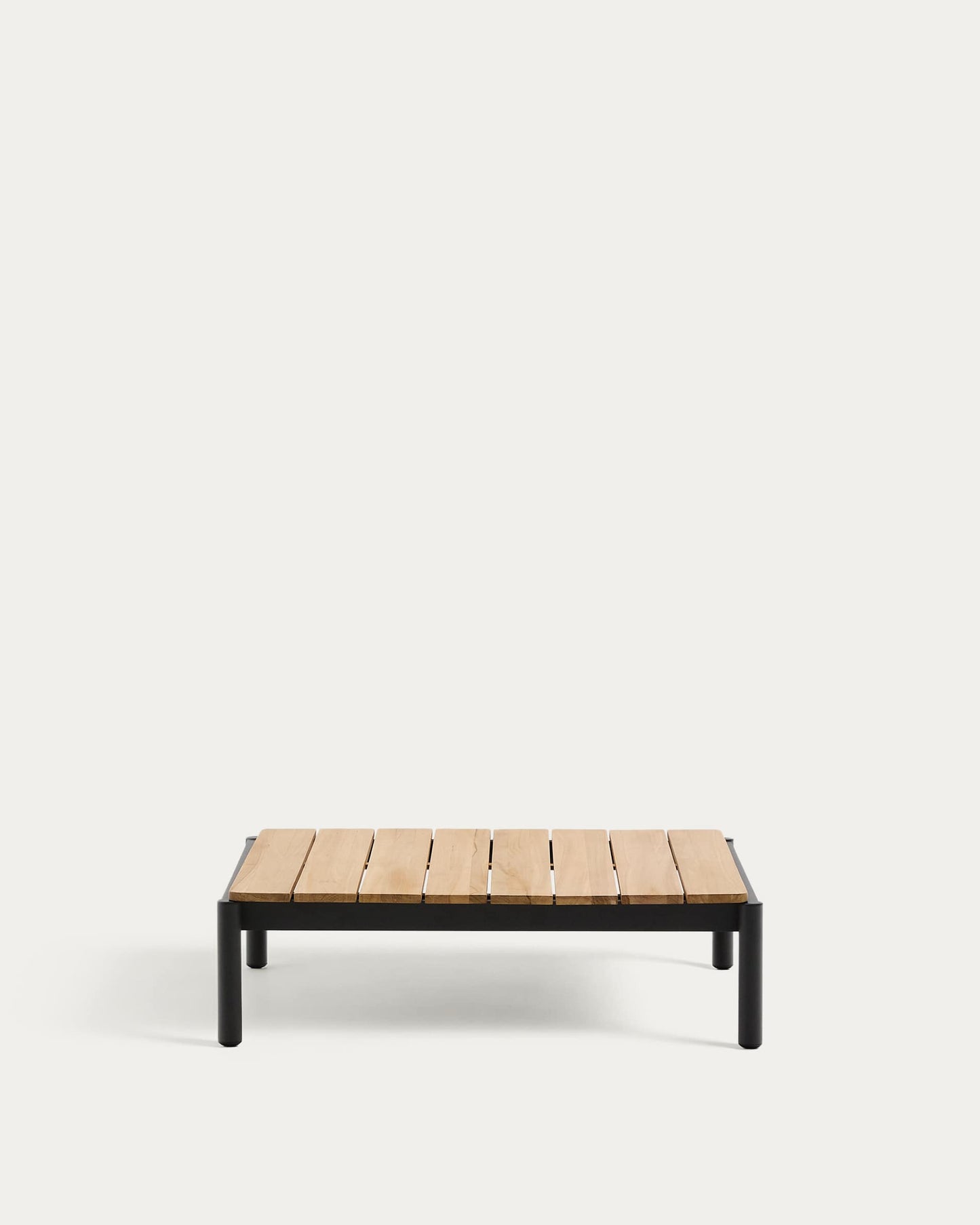Tavolino da centro Sorells in alluminio grigio e legno di teak 89 x 91 cm FSC 100%