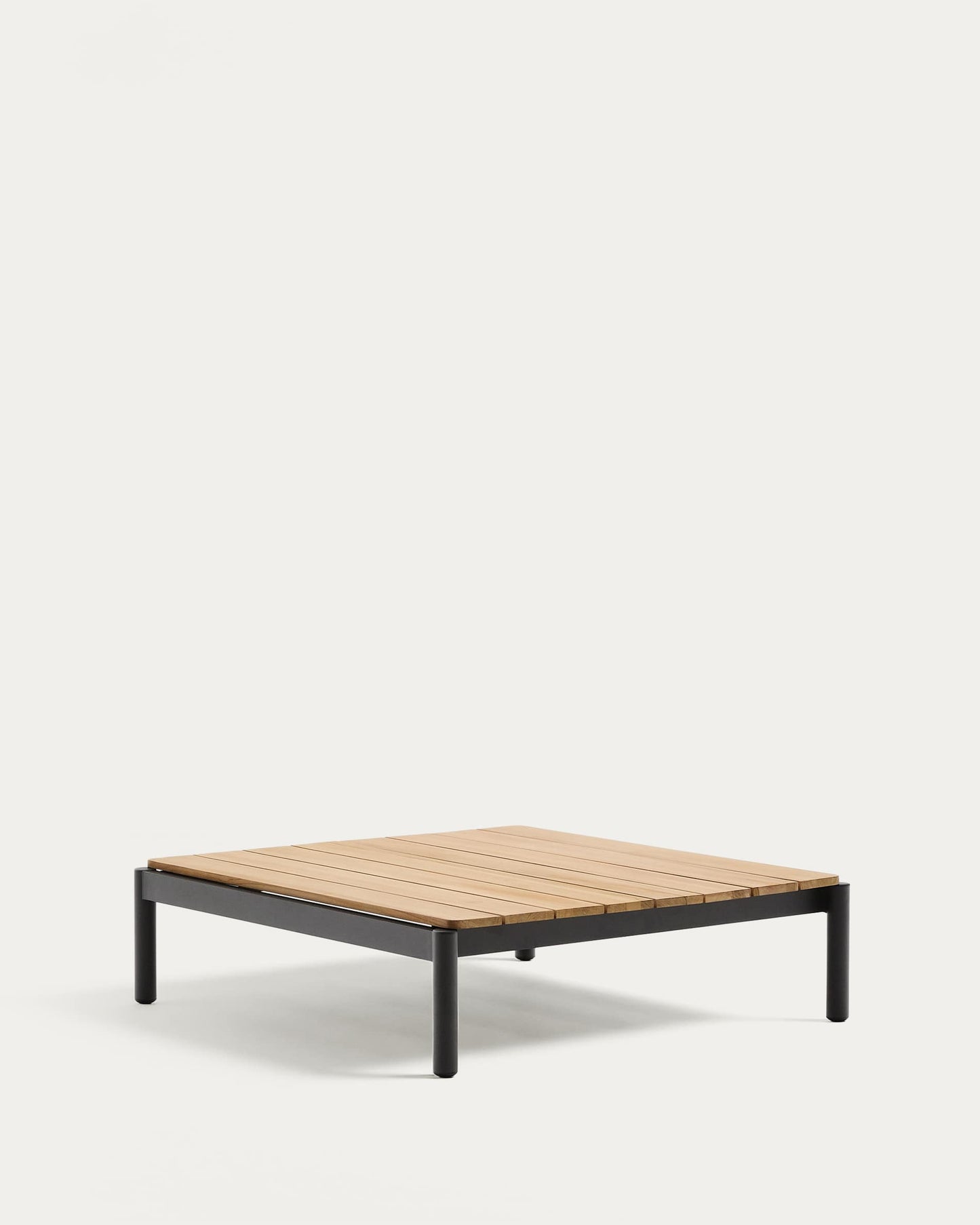 Tavolino da centro Sorells in alluminio grigio e legno di teak 89 x 91 cm FSC 100%