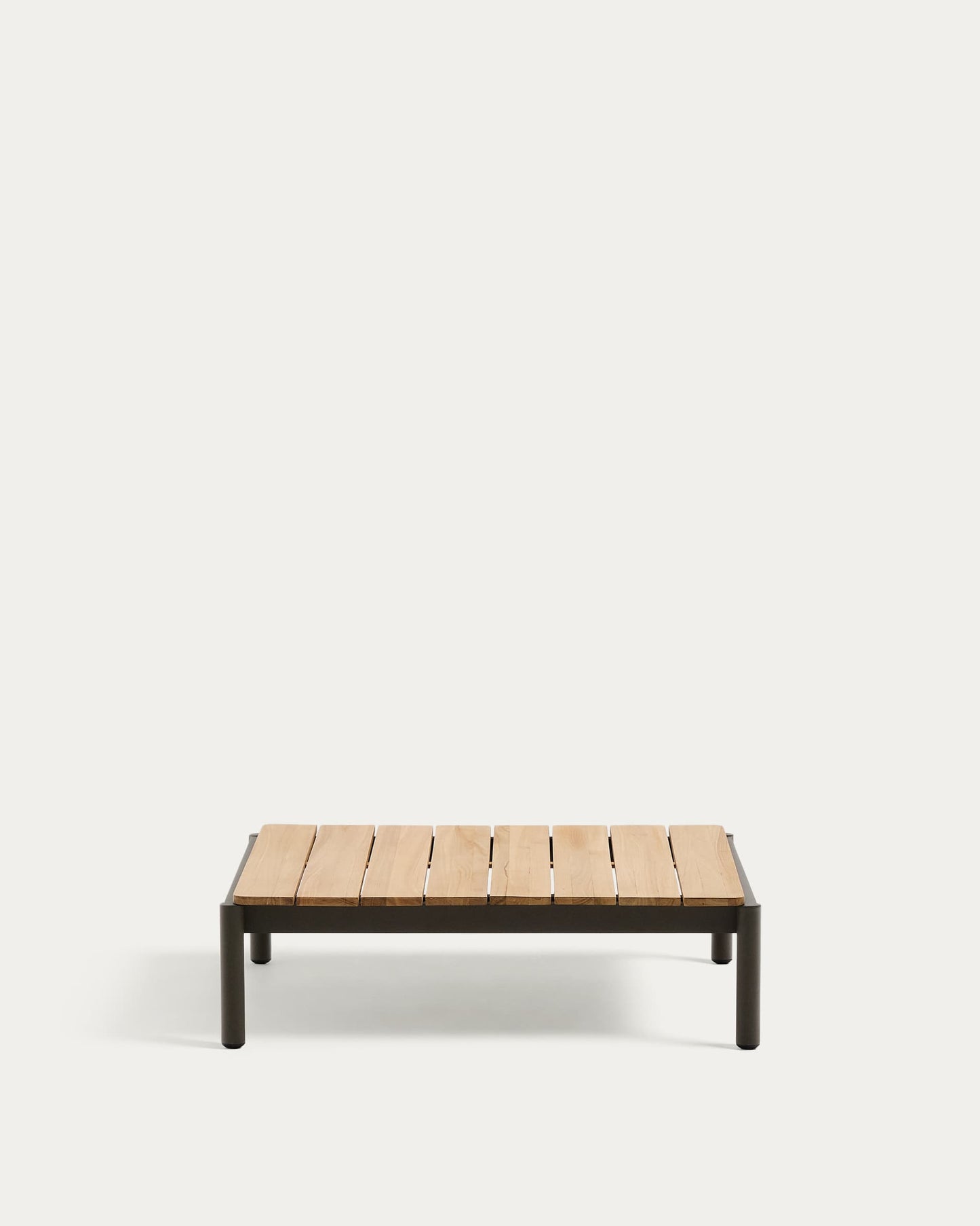 Tavolino da centro Sorells in alluminio verde e legno di teak 89 x 91 cm FSC 100%