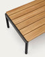 Tavolino da centro Sorells in alluminio grigio e legno di teak 63 x 144,6 cm FSC 100%