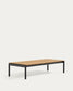 Tavolino da centro Sorells in alluminio grigio e legno di teak 63 x 144,6 cm FSC 100%