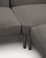Divano angolare modulare da esterno Sorells 5 posti con rivestimento grigio e alluminio grigio con tavolini in teak 277 x 446 cm FSC 100%