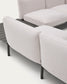 Divano angolare modulare da esterno Sorells 4 posti con rivestimento beige e alluminio grigio tavolo in teak 353 x 316,5 cm FSC 100%