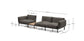 Divano modulare da esterno Sorells 3 posti con rivestimento grigio e alluminio grigio con tavolo in teak 341 x 113 cm FSC 100%
