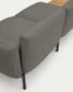 Divano modulare da esterno Sorells 3 posti con rivestimento grigio e alluminio grigio con tavolo in teak 341 x 113 cm FSC 100%
