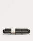 Divano modulare da esterno Sorells 3 posti con rivestimento grigio e alluminio grigio con tavolo in teak 341 x 113 cm FSC 100%
