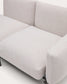 Divano modulare da esterno Sorells 3 posti con rivestimento beige e in alluminio grigio con tavolo in teak 341 x 113 cm FSC 100% FSC