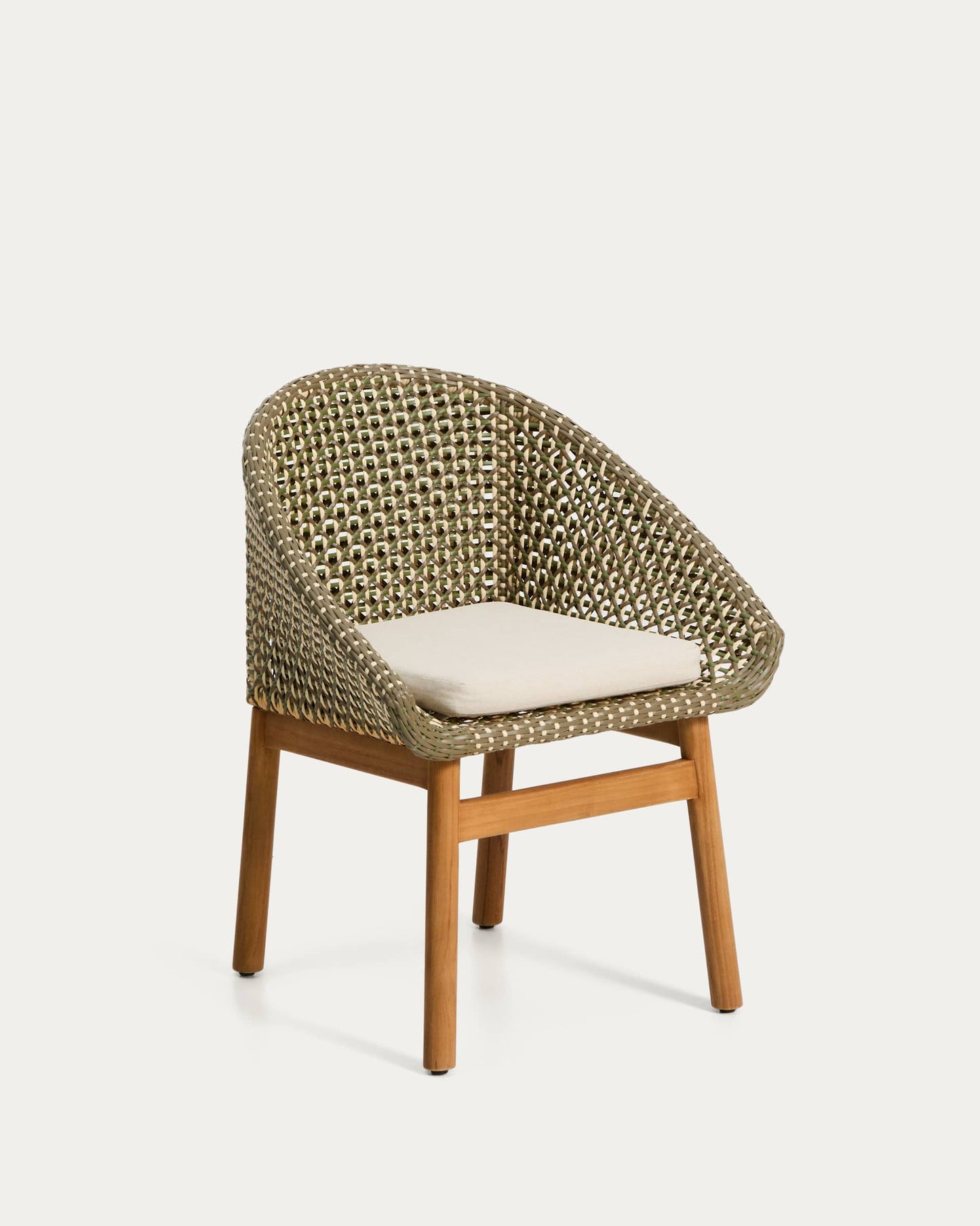 Sedia Olbia in rattan sintetico e legno massiccio 100% teak FSC