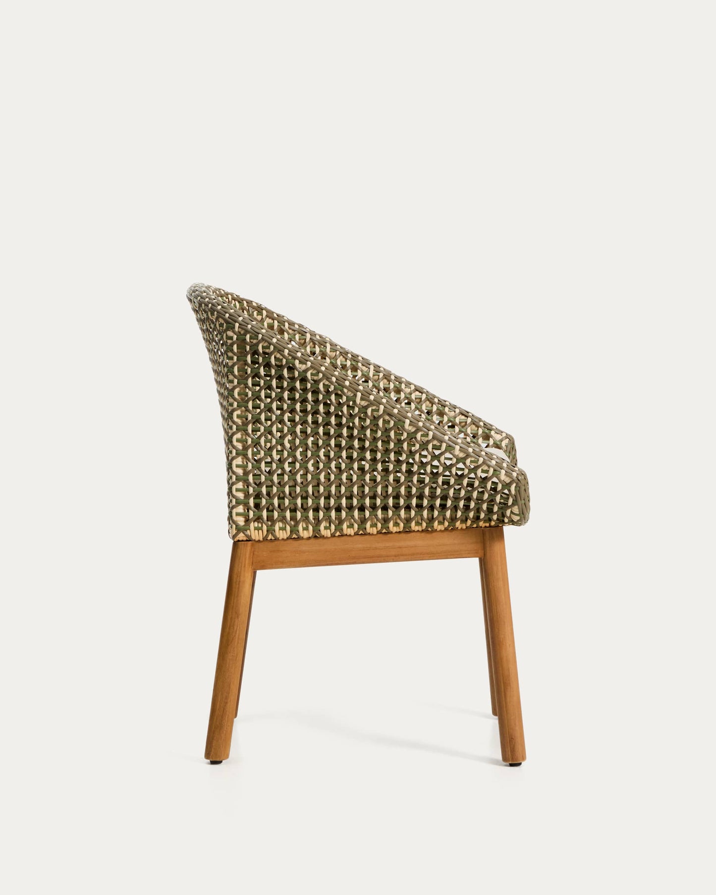 Sedia Olbia in rattan sintetico e legno massiccio 100% teak FSC