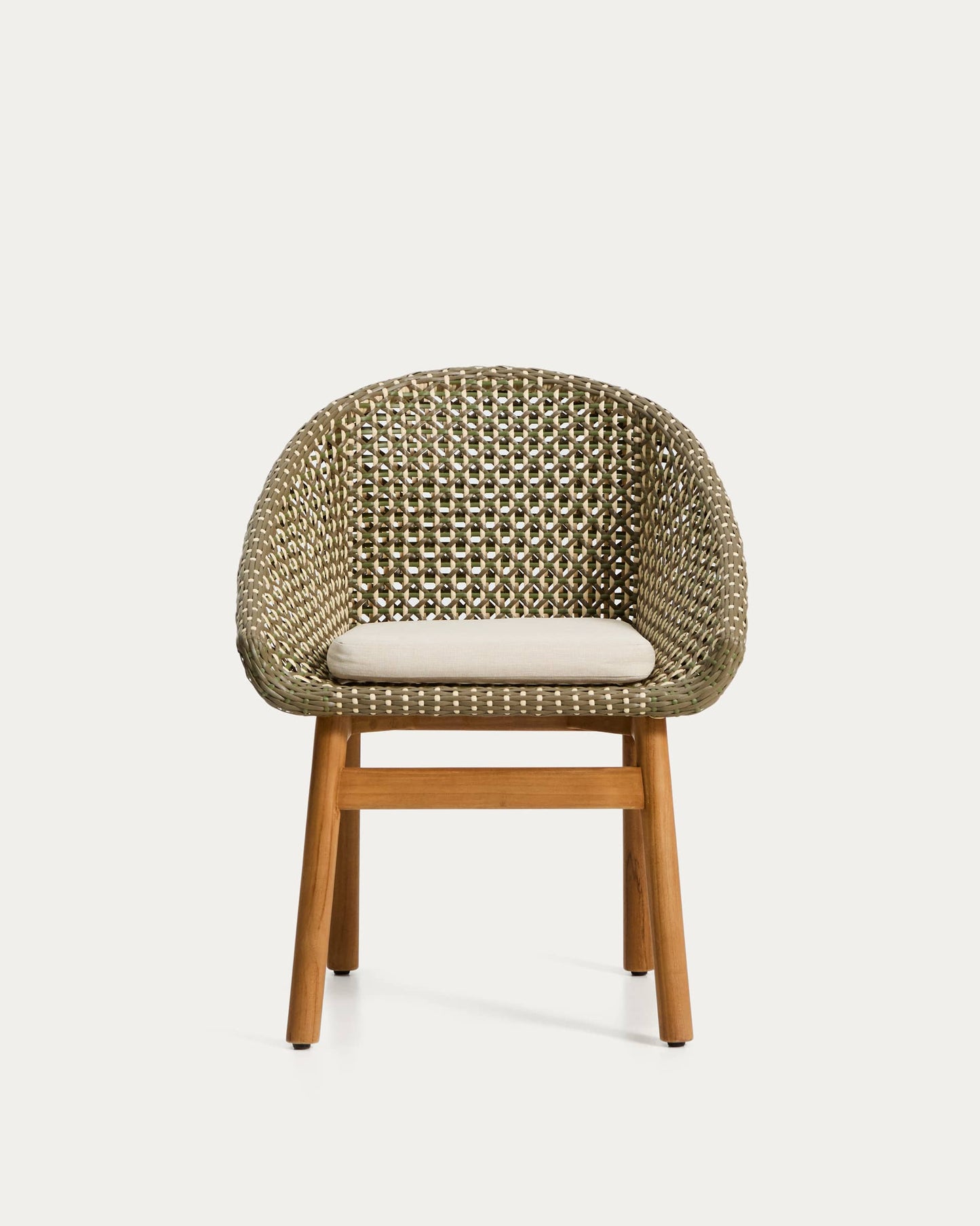 Sedia Olbia in rattan sintetico e legno massiccio 100% teak FSC